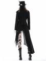 Black Gothic Punk Irregular Long Coat for Women