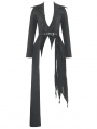 Black Gothic Punk Irregular Long Coat for Women