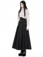 Black Gothic Retro High Waist Long Pleated Skirt