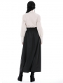 Black Gothic Retro High Waist Long Pleated Skirt