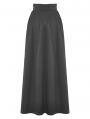 Black Gothic Retro High Waist Long Pleated Skirt