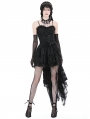 Black Gothic Retro Lace Frilly High Low Party Skirt