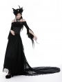 Black Gothic Court Lace Frilly Tail Length Ball Skirt