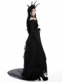 Black Gothic Court Lace Frilly Tail Length Ball Skirt