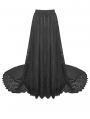 Black Gothic Court Lace Frilly Tail Length Ball Skirt