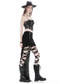 Black Gothic Punk Devil Hands Distressed High Low Skirt