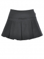 Black Gothic Punk Pleated Mini Skirt With Side Bag