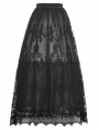 Black Gothic Dot Vintage Pattern Maxi Skirt