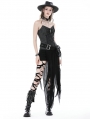 Black Gothic Decadent Side Zip Irregular Skirt