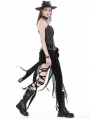 Black Gothic Decadent Side Zip Irregular Skirt