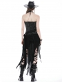 Black Gothic Decadent Side Zip Irregular Skirt