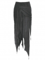 Black Gothic Decadent Side Zip Irregular Skirt
