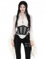 Ivory Steampunk Gothic Elegant Long Trumpet Sleeves Shirt for Women