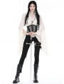 Ivory Steampunk Gothic Elegant Long Trumpet Sleeves Shirt for Women