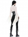 Ivory Steampunk Gothic Elegant Long Trumpet Sleeves Shirt for Women