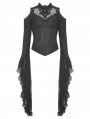 Black Vintage Gothic Lace Trumpet Sleeves Sexy Shouler Shirt for Women