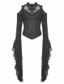 Black Vintage Gothic Lace Trumpet Sleeves Sexy Shouler Shirt for Women