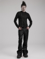 Black Gothic Punk Rock Rivet PU Leather Pants for Men