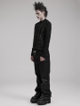 Black Gothic Punk Rock Rivet PU Leather Pants for Men