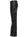 Black Gothic Punk Rock Rivet PU Leather Pants for Men