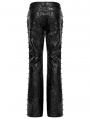 Black Gothic Punk Rock Rivet PU Leather Pants for Men