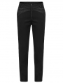 Black Vintage Gothic Jacquard Trimmed Slim fit Trousers for Men