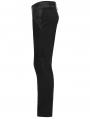 Black Vintage Gothic Jacquard Trimmed Slim fit Trousers for Men