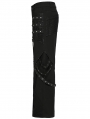 Black Gothic Punk Metal Studded Wide Leg Trousers for Men
