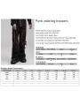 Black and Red Gothic Punk Metal Studded Wide Leg Trousers for Men