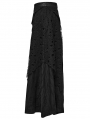 Black Dark Gothic Decadent Irregular Layered Long Skirt for Men