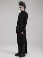 Black Gothic Punk Asymmetrical High-Low Long Kilt Skirt for Men