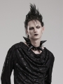 Black Gothic Punk Pointed Rivet PU Leather Choker for Men