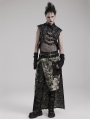 Black Gothic Punk See-Through Mesh Spliced Vest Top for Men