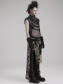 Black Gothic Punk See-Through Mesh Spliced Vest Top for Men