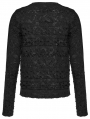 Black Gothic Decadent Knitted Long Sleeve T-Shirt for Men