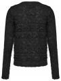 Black Gothic Decadent Knitted Long Sleeve T-Shirt for Men