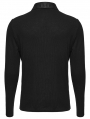 Black Gothic Punk Eyelet Stud Long Sleeve T-Shirt for Men