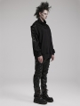 Black Gothic Punk Distinctive Daily Wear Loose Hooded Sweater for Men