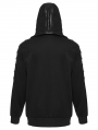 Black Gothic Punk Distinctive Daily Wear Loose Hooded Sweater for Men