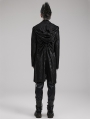 Black Gothic Daily Wear Hooded Medium Long Trench Coat for Men