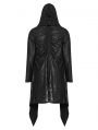 Black Gothic Daily Wear Hooded Medium Long Trench Coat for Men