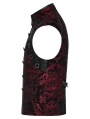 Black and Red Retro Gothic Victorian Jacquard Stand Collar Party Vest for Men