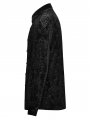 Black Gothic Vintage Embossed Velvet Shirt for Men