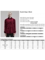 Red Gothic Vintage Embossed Velvet Shirt for Men