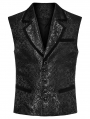 Black Retro Gothic Gorgeous Jacquard Party Waistcoat for Men