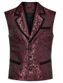 Black and Red Gothic Gorgeous Jacquard Party Waistcoat for Men