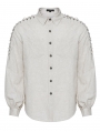White Gothic Daily Long Sleeve Shirt for Men