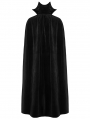 Black Gothic Velvet Noble 3D Bat Collar Long Cloak for Men
