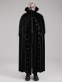 Black Retro Gothic Ornate Velvet Plush Splicing Long Cloak for Men