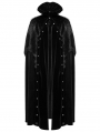 Black Retro Gothic Ornate Velvet Plush Splicing Long Cloak for Men